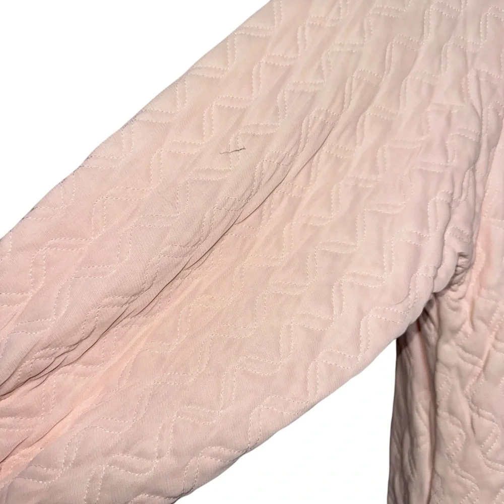 Vintage Hedy Weitz 50s Baby Pink Quilted Button Down Pearl Collar Robe